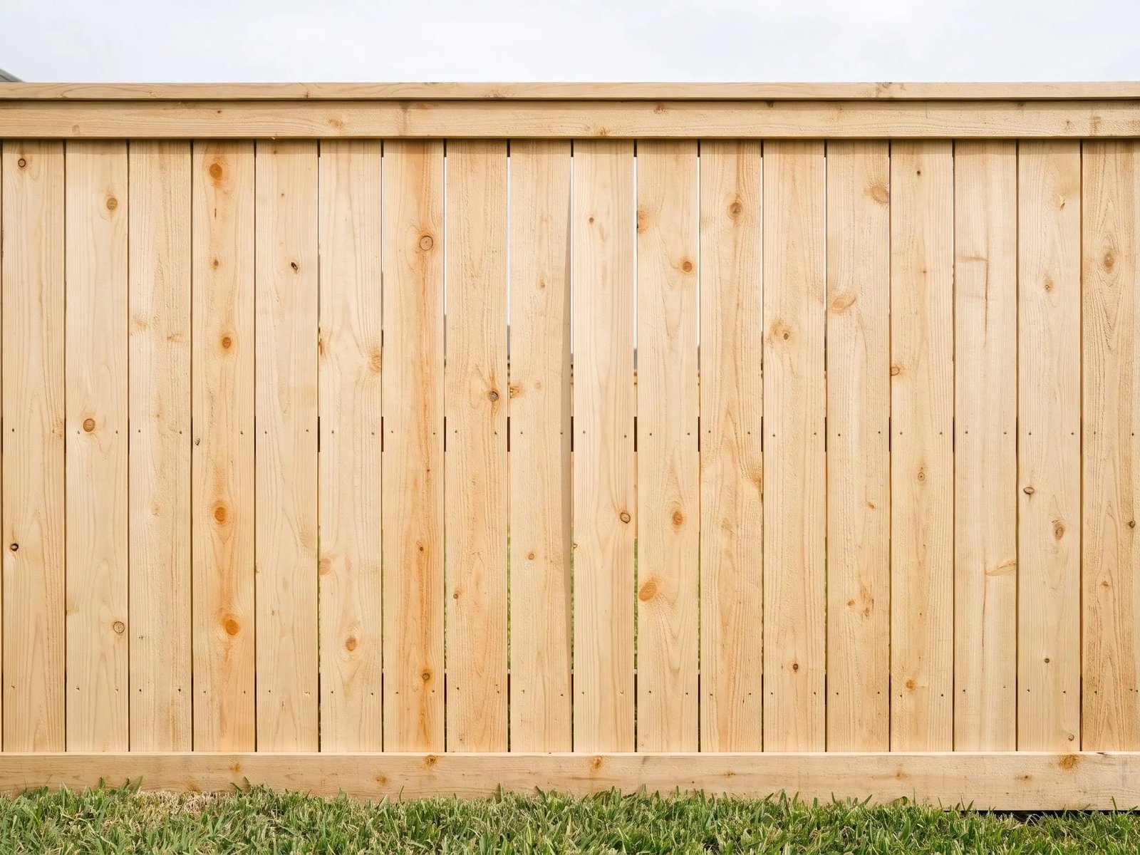 Horizontal cedar privacy fence installed along an Edinburg back yard